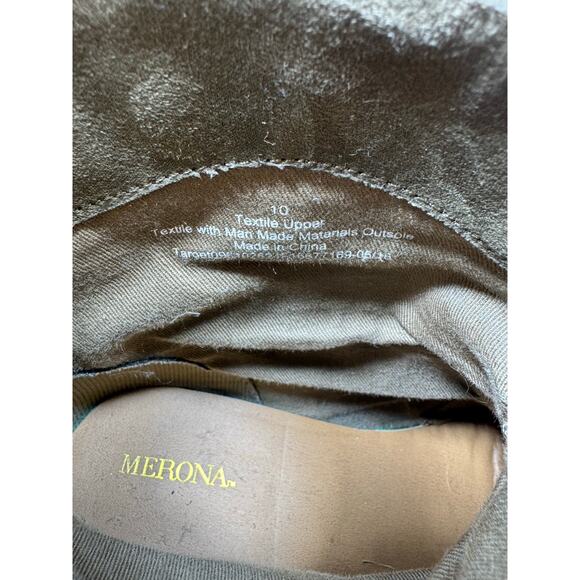 Merona Ankle Boots Textile Upper Women’s Sz 10 Boho Western Taupe 2” Heel - Picture 3 of 8